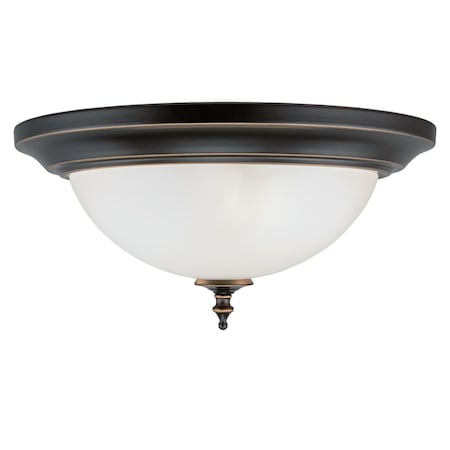 Westinghouse Fixture Ceiling Flush-Mount 60W 2-Light Harwell 13In Amber Bronze Frosted Glass 6304800